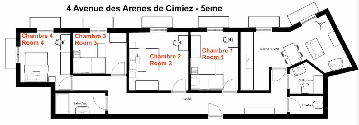 Cimiez Resort | 95 m² Private room ∙ 1 bedroom ∙ 1 guest