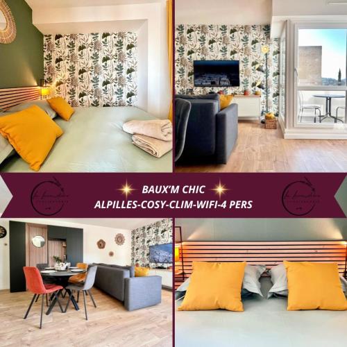 Les Baux-de-Provence Apartment | Baux'M Chic - Alpilles, Grand Studio Cosy, Clim, 4 personnes