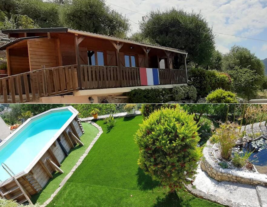 Drap Ski Chalet | Le Chalet de la Pierreraie Côte d'Azur Piscine Terrasse et Vue Mer