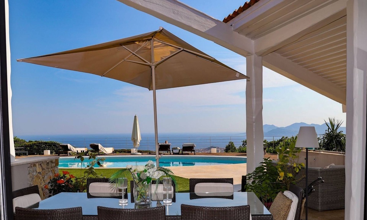 Le Cannet House | Luxury villa—pool, garden, soccer field, 180° ocean view