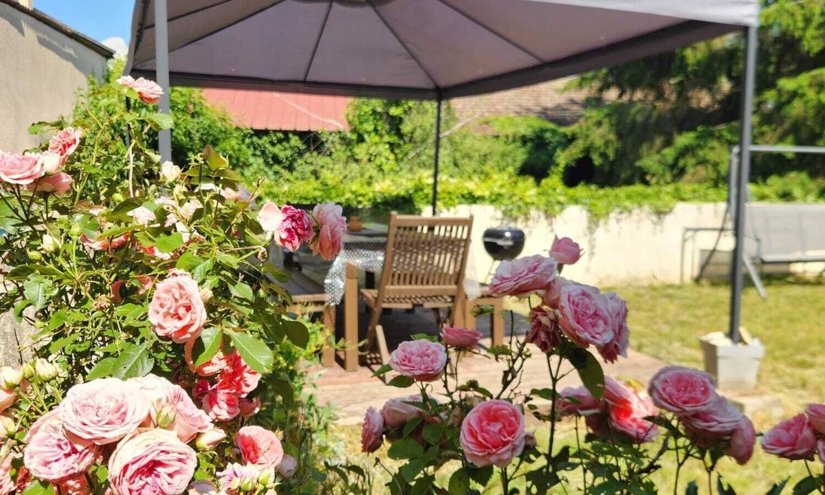 Villemoirieu House | Maison 2 chambres d'hotes with large garden in quiet stone village.