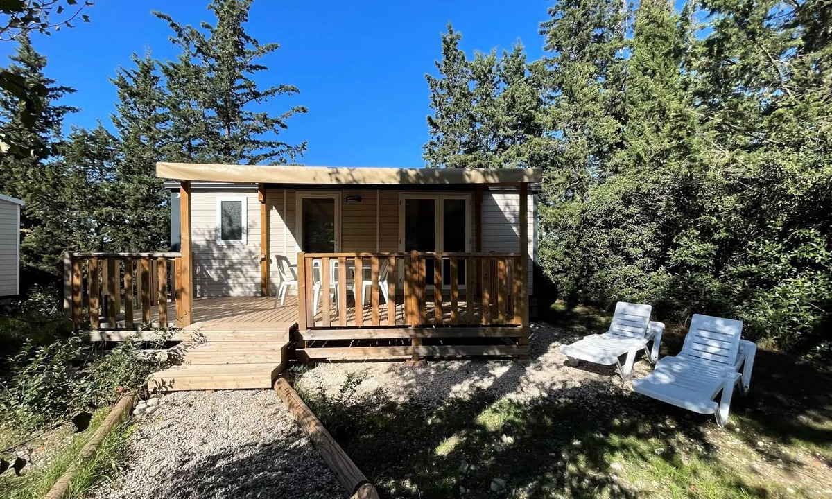Tulette House | Mobil-home Premium 29 m² 2 bedrooms semi-covered terrace + air conditioning + LV D 4 persons