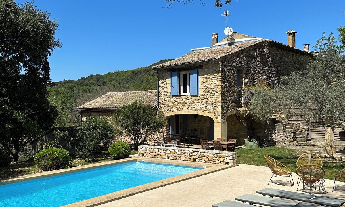 Saint Michel d'Euzet Other | Stunning stone farmhouse with a private pool and fenced-in garden, nestled among the vineyards