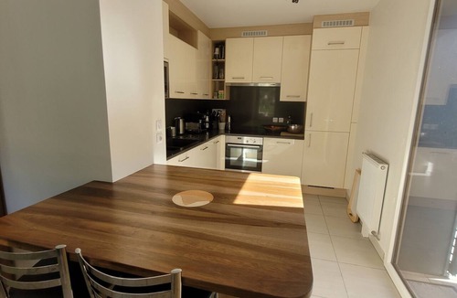 Thones Apartment | 80-square-meter panoramic terrace overlooking La Tournette; Thônes town center is a 5-minute walk away