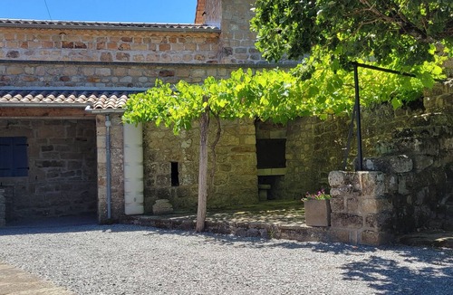 Les Assions House | Gîte Ardèche, private and secluded swimming pool, large courtyard, terraces,