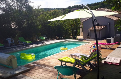 Saint-Paul-le-Jeune House | Homerez - House for 6 ppl. with shared pool and terrace at Saint-Paul-le-Jeune