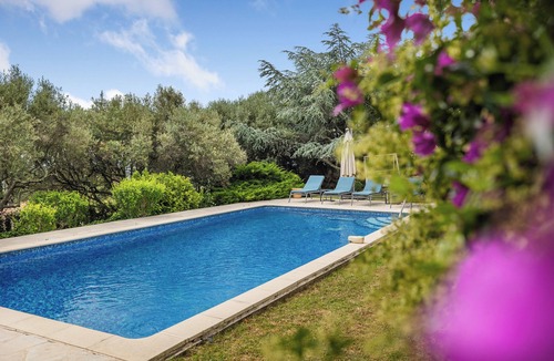 Mougins Villa | Villa with swimming pool, garden, distant view of Cannes sea and hills