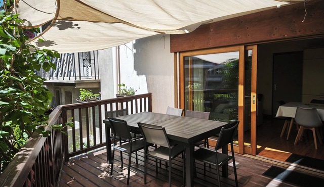 4* family apartment, terrace, garden and fireplace