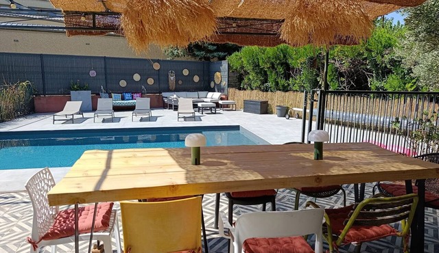 Air-conditioned villa 150 m2, heated pool, pétanque, terrace with pergola!