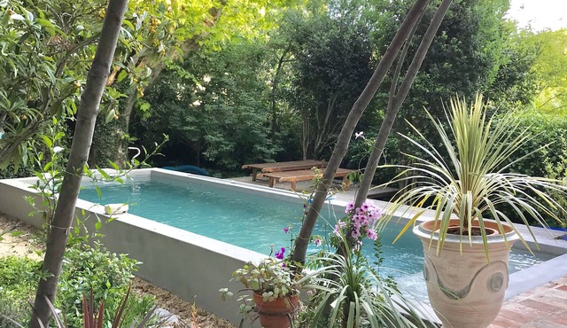 Beautiful mas style house with pool in large wooded park in the city center
