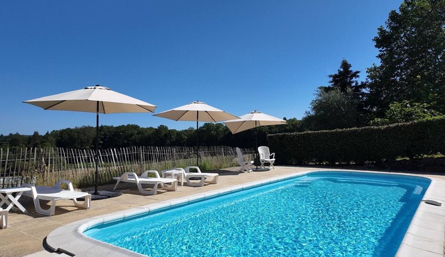 Holiday Home 'Domaine De Bellac - Le Cabriolet' with Shared Pool, Terrace & Wi-Fi in Roussines