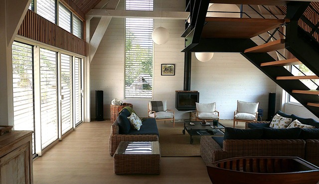 Large architect-designed house 200m from beach and water sports center in Baden