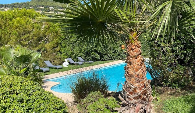 Villa French Riviera Antibes, sea view, calm, Mediterranean garden