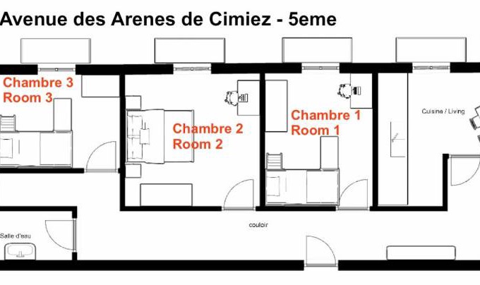 Cimiez Resort | 95 m² Private room ∙ 1 bedroom ∙ 1 guest